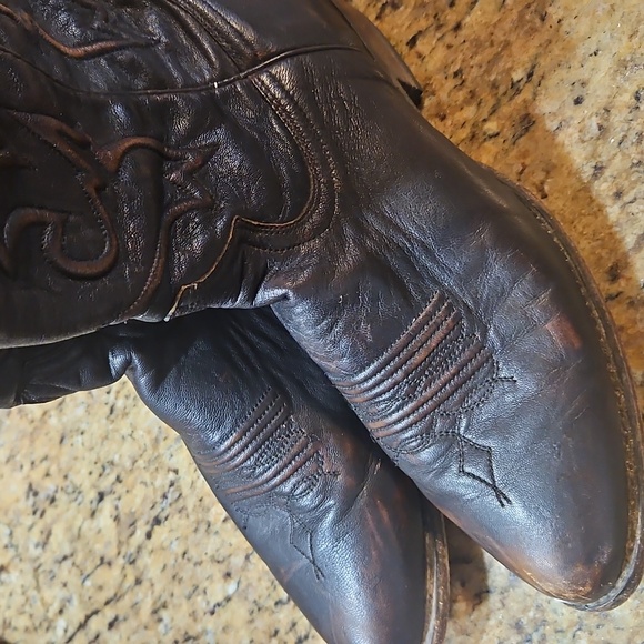 Stetson Black Leather Cowboy Boots - Picture 5 of 7